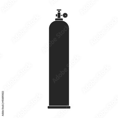 Gas cylinder vector black icon. Vector illustration lpg on wite background. Isolated black illustration icon of gas cylinder.