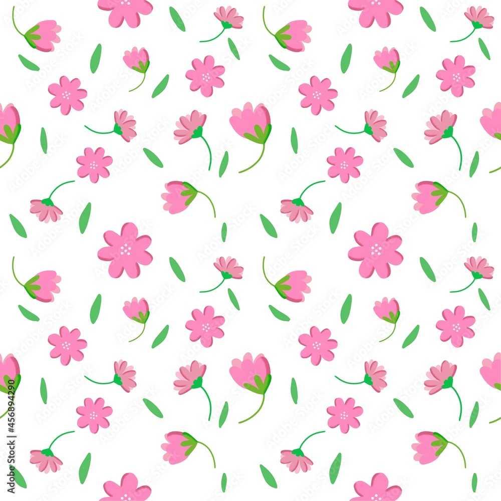 Beautiful Flowers Pattern on white background for textile pattern
Beautiful Flowers Pattern on white background for textile pattern