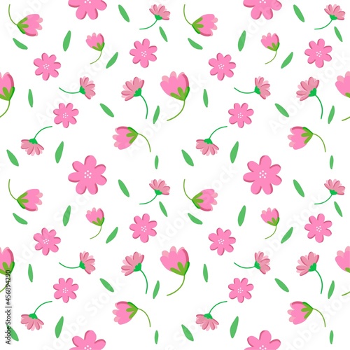 Beautiful Flowers Pattern on white background for textile pattern