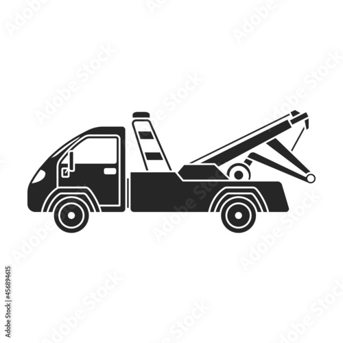 Truck tow vector icon.Black vector icon isolated on white background truck tow.