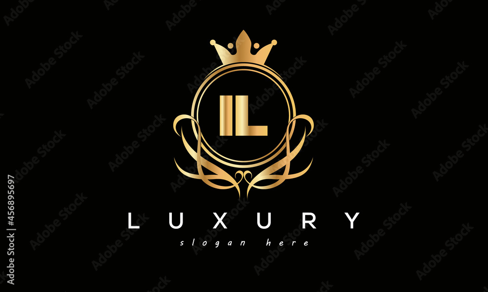 IL royal premium luxury logo with crown IL royal premium luxury logo with crown