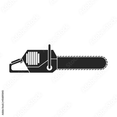 Chainsaw vector icon.Black vector icon isolated on white background chainsaw.