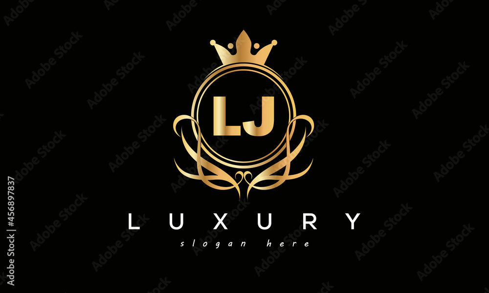 LJ royal premium luxury logo with crown LJ royal premium luxury logo with crown
