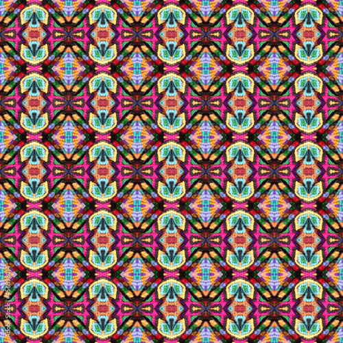 Wallpaper Mural Colorful seamless portuguese tiles Ikat spanish tile pattern Italian majolica. Mexican puebla talavera Moroccan, Turkish, Lisbon floor tiles Ethnic tile design Tiled texture for flooring ceramic. Torontodigital.ca