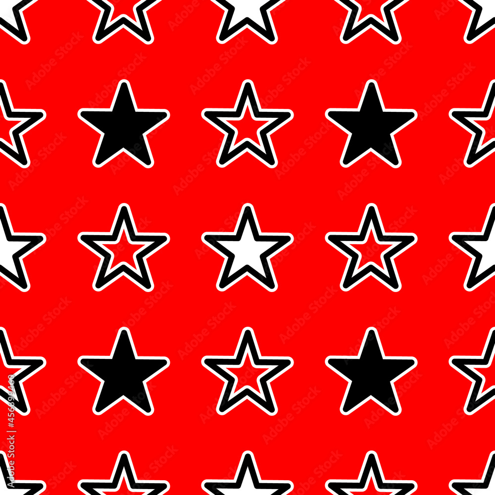 Obraz premium Star pattern on red background