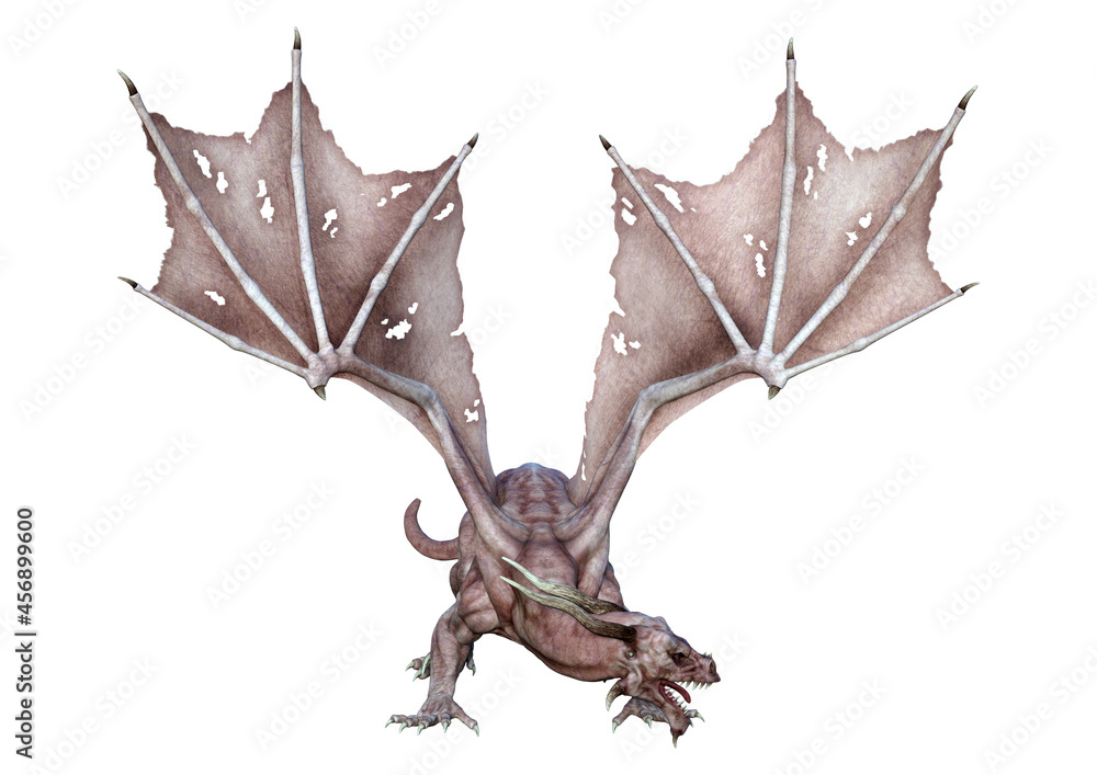 Naklejka premium 3D Rendering Fairy Tale Dragon on White