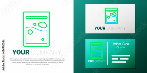 Line Plastic bag of drug icon isolated on white background. Health danger. Colorful outline concept. Vector