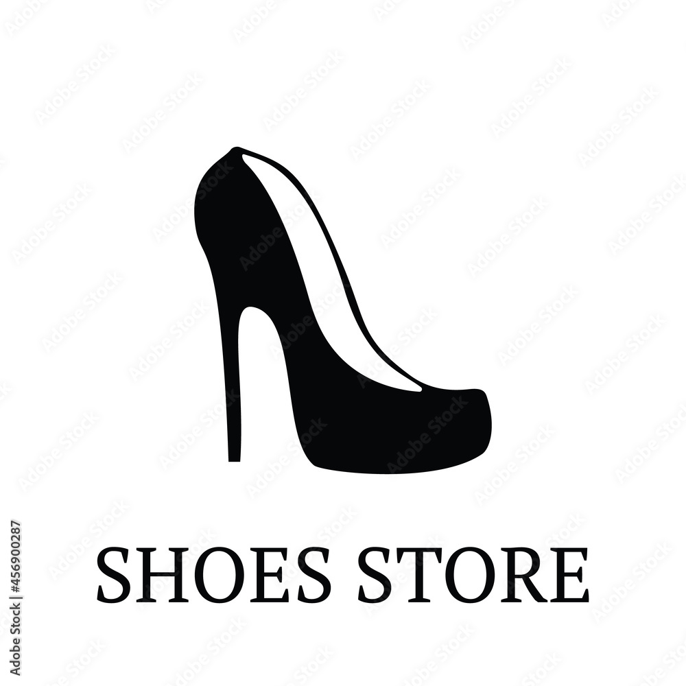Woman Shoe Logo, Footwear Icon, Lady Boots Shop Symbol Woman Shoe Logo, Footwear Icon, Lady Boots Shop Symbol