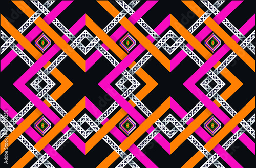 Ethnic seamless pattern traditional background Design for carpet, wallpaper, clothing, wrapping, batik, fabric. Vector illustration embroidery style