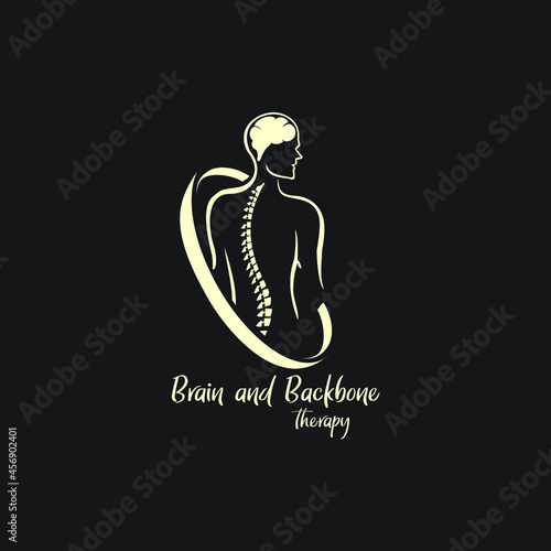 brain and backbone therapy logo exclusive design inspiration