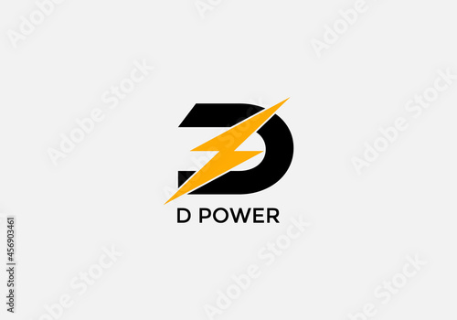 D power Abstract D letter modern initial Tech logo design 