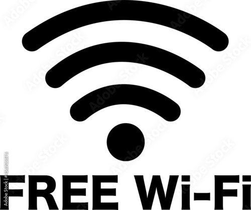 free wifiのイラスト　アイコン　モノクロ　シンプル