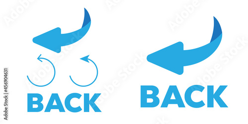 Flip over or turn. Back Arrow icon flat