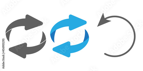 Flip over or turn. Back Arrow icon flat