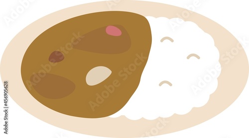 カレーのかわいいイラスト　アイコン　シンプル　