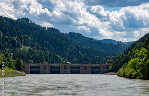 Hydroelectric power plant and dam on Drava river in Vuzenica, Slovenia. photo
