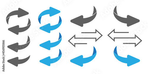 Flip over or turn. Back Arrow icon flat