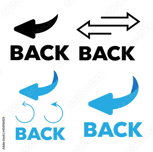 Flip over or turn. Back Arrow icon flat