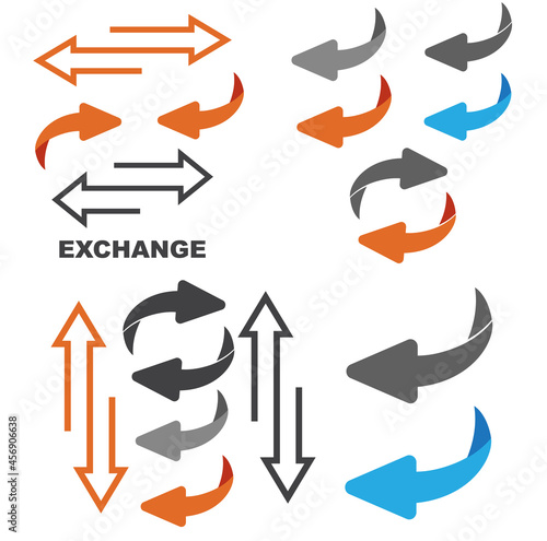 Flip over or turn. Back Arrow icon flat