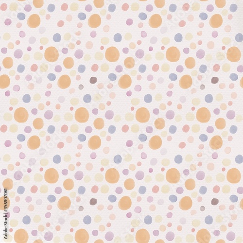 Seamless pattern background image of watercolor, pastel circle pattern, fabric pattern, textile, and wrapping paper, Halloween festival, autumn.
