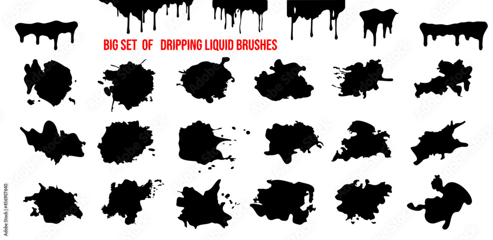Dirty texture, quote box speech. Black ink spots big collection splashes set isolated. Paint grunge for posters, flyers, cards, banners. Vector Dripping Liquid Brushes, texture for blog highlights. Dirty texture, quote box speech. Black ink spots big collection splashes set isolated. Paint grunge for posters, flyers, cards, banners. Vector Dripping Liquid Brushes, texture for blog highlights.