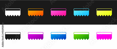 Set Sponge icon isolated on black and white background. Wisp of bast for washing dishes. Cleaning service logo. Vector