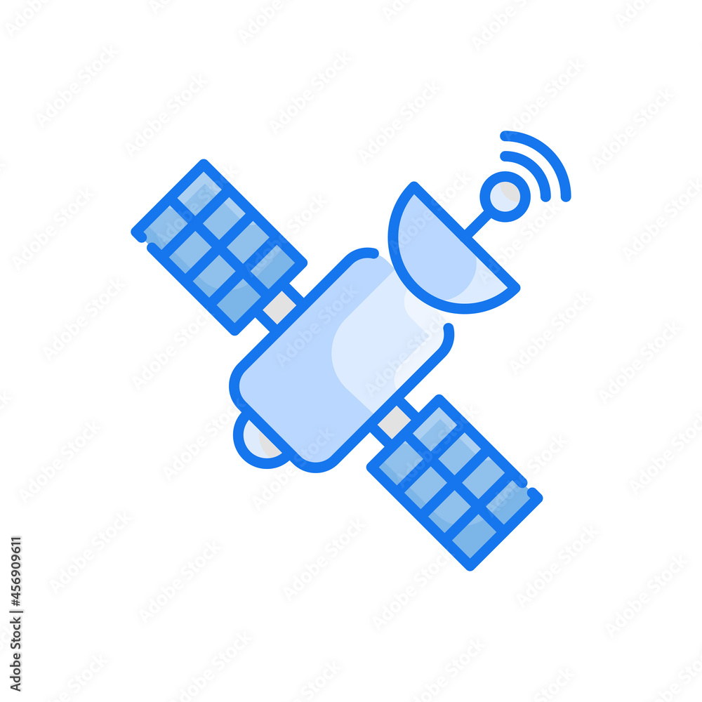 Satellite vector blue colours icon style illustration. Eps 10 file Satellite vector blue colours icon style illustration. Eps 10 file