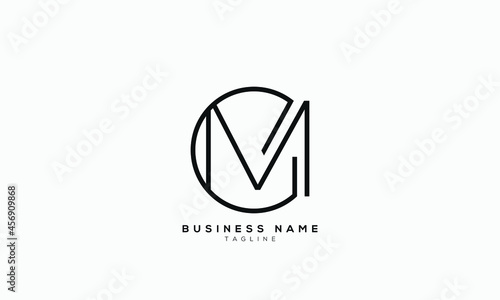 GM initials monogram letter text alphabet logo design.