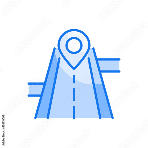 Road vector blue colours icon style illustration. Eps 10 file