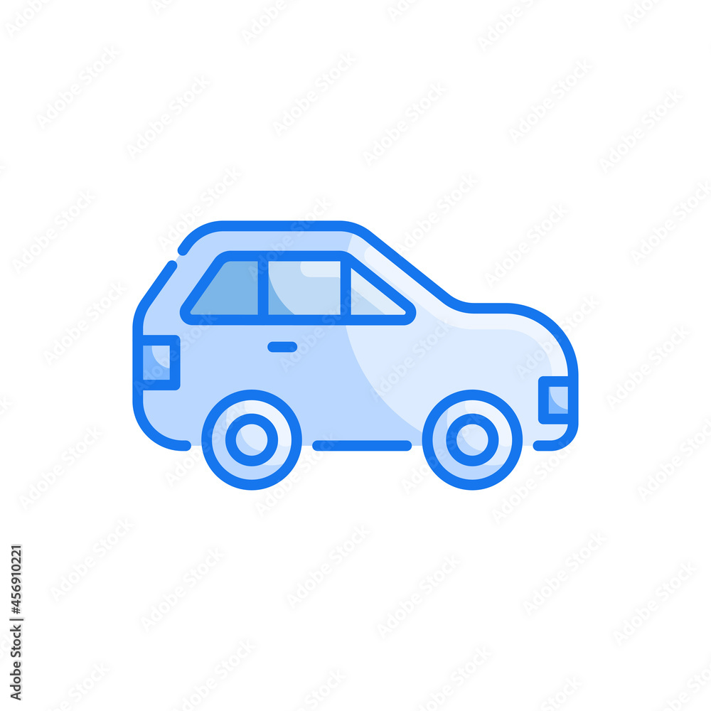 Car vector blue colours icon style illustration. Eps 10 file
