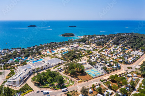 An aerial view of Camping Resort in Funtana, Istria, Croatia