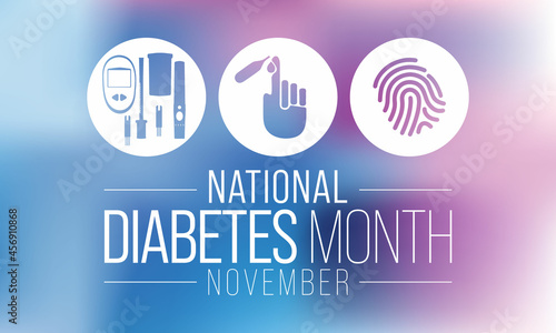 National Diabetes month is observed every year in November, it is the primary global awareness campaign focusing on diabetes. Vector illustration