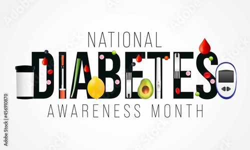National Diabetes month is observed every year in November, it is the primary global awareness campaign focusing on diabetes. Vector illustration