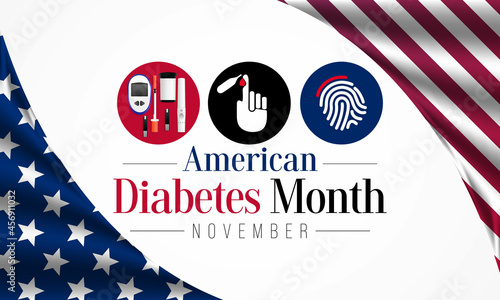 National Diabetes month is observed every year in November, it is the primary global awareness campaign focusing on diabetes. Vector illustration