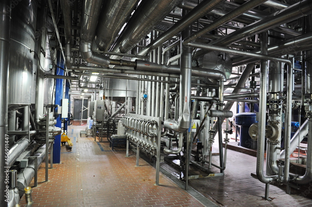 Almaty, Kazakhstan - 07.06.2016 : Large tanks for fermentation and brewing of beer at the factory Almaty, Kazakhstan - 07.06.2016 : Large tanks for fermentation and brewing of beer at the factory