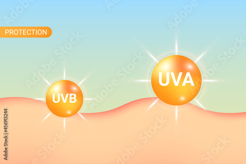 Uva and uvb protection. Vector Illustration