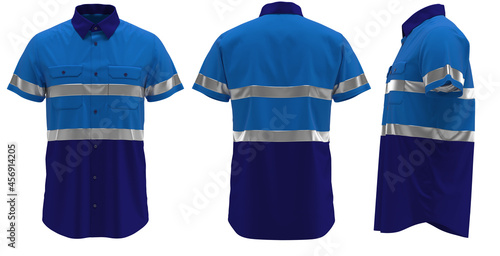 Fotografie Hi-Vis Short sleeve workwear shirt, Safety shirt