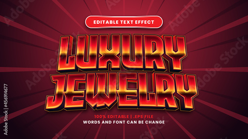 Luxury jewelry editable text effect in modern 3d style