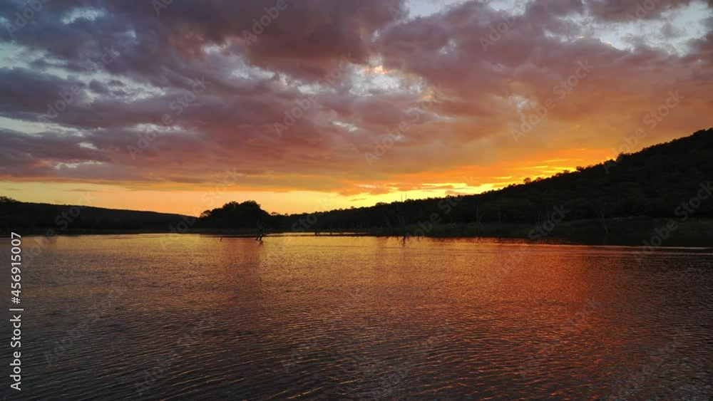 Lake Kariba with sunset scenery,Zimbabwe Lake Kariba with sunset scenery,Zimbabwe