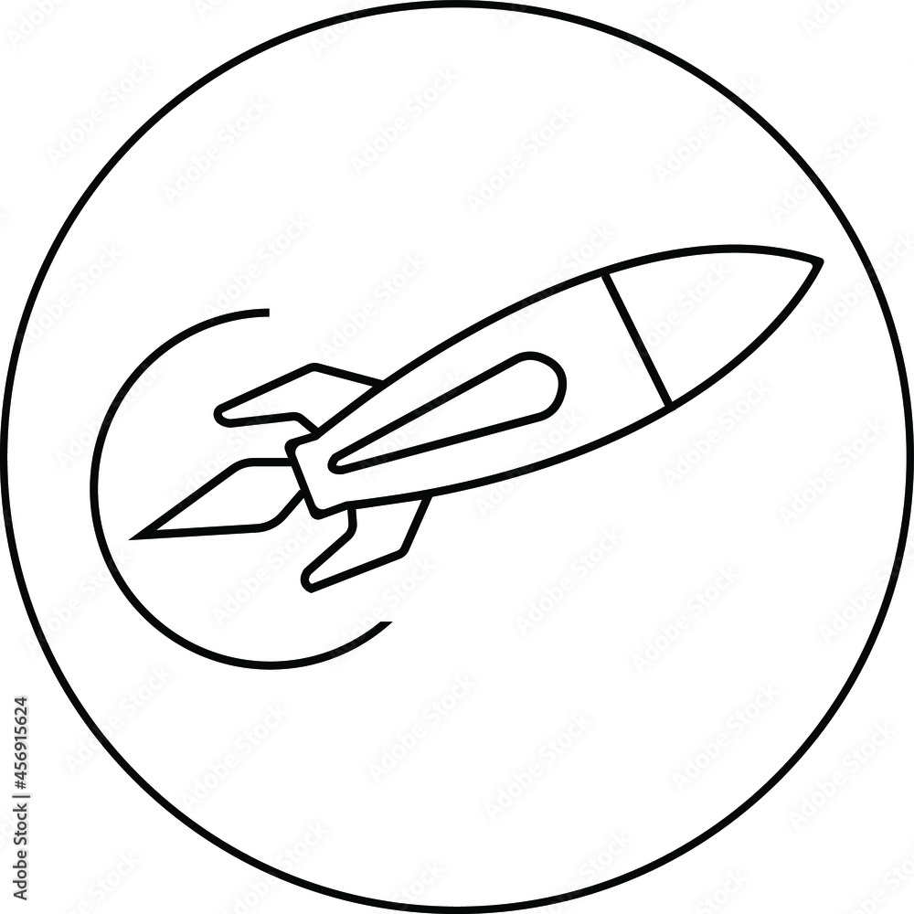 Rocket Startup liner icon vector Rocket Startup liner icon vector