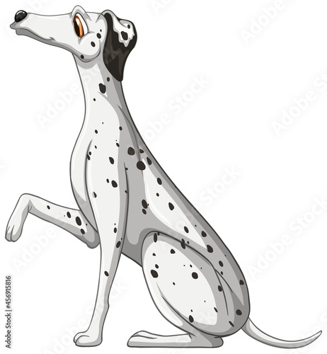Dalmatian dog cartoon on white background