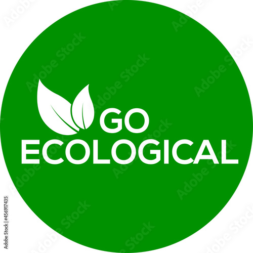 Green background go ecological vector logo or icon, go ecological logo