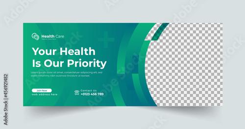 Healthcare web banner design template