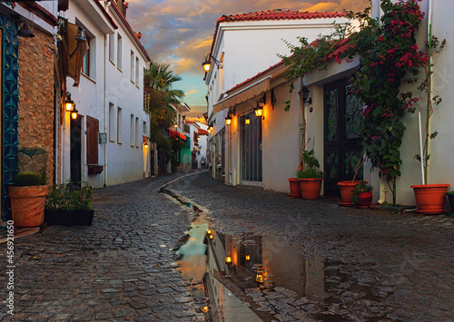 street in the old town, Sığacık, İzmir Turkey