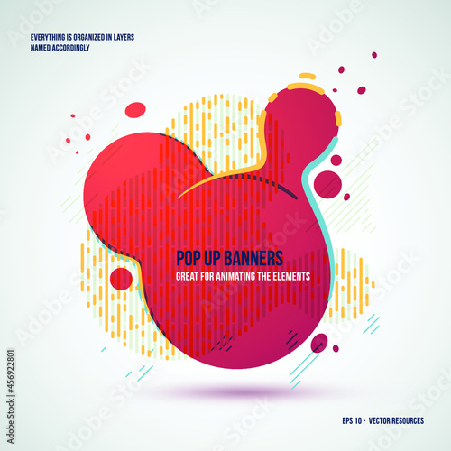 Playful banner background with abstract paint splash | Layers are organized and named