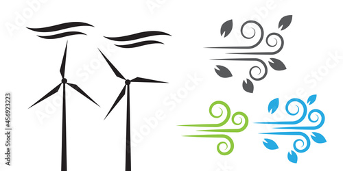 Illustration vector of wind icon collection set