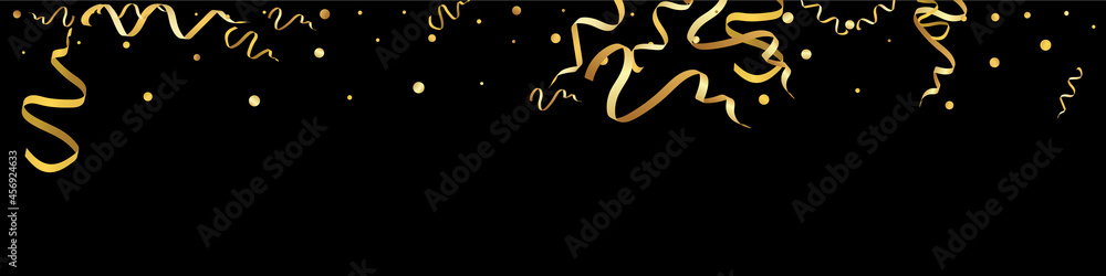 Yellow Streamer Flying Vector Black Panoramic Yellow Streamer Flying Vector Black Panoramic