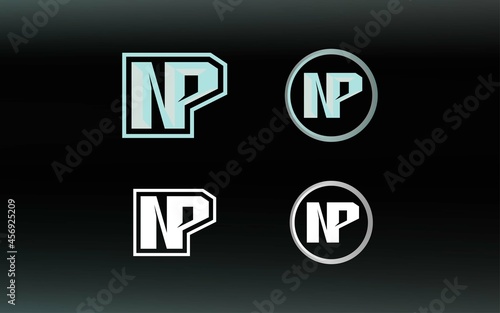 Initials NP logo with a bright color is suitable for E sports teams and others