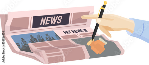 Vintage newspaper of business. News articles newsprint magazine old design. Printing text in preess. Brochure newspaper pages with headline of hot news. Paper retro journal vector grunge template