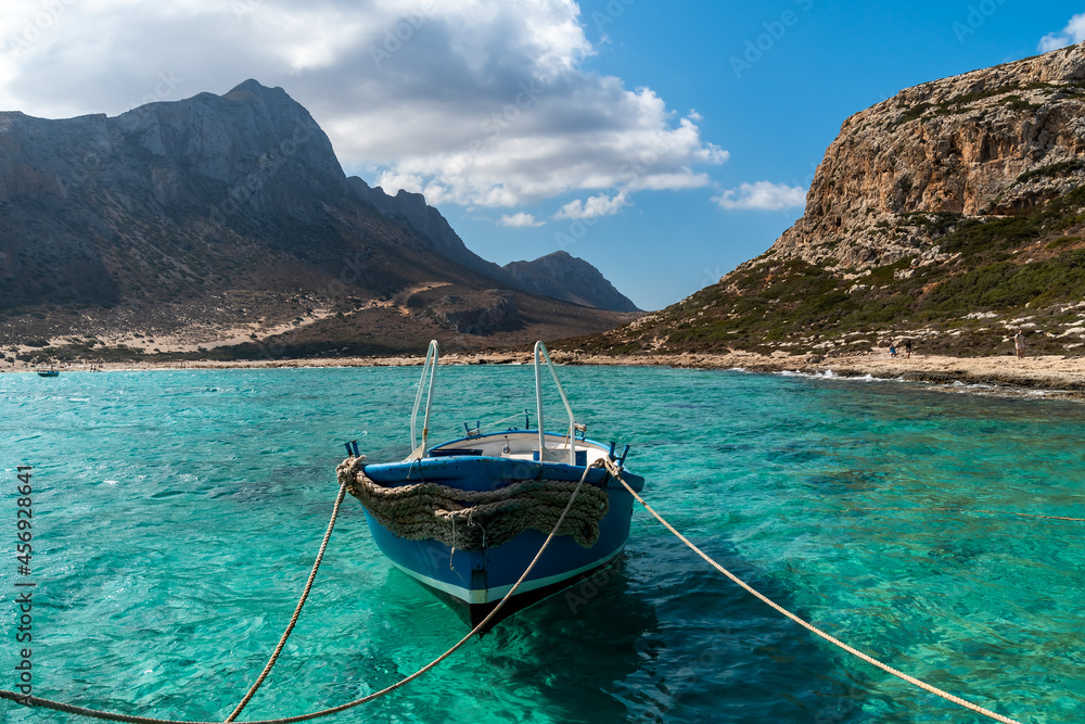 Balos lagoon with  crystal blue water, Crete island, Greece.
